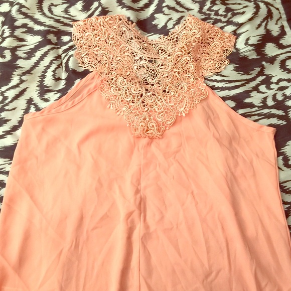 Coral sheer top