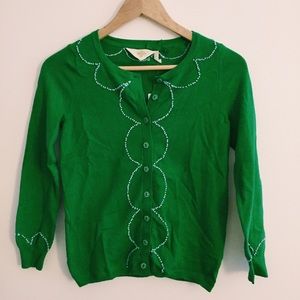 Anthropologie Green Scallop Sweater - NWT