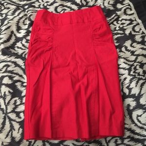 Red pencil skirt