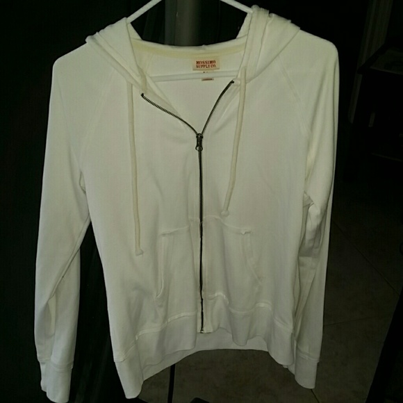 White zip up sweater, never worn
