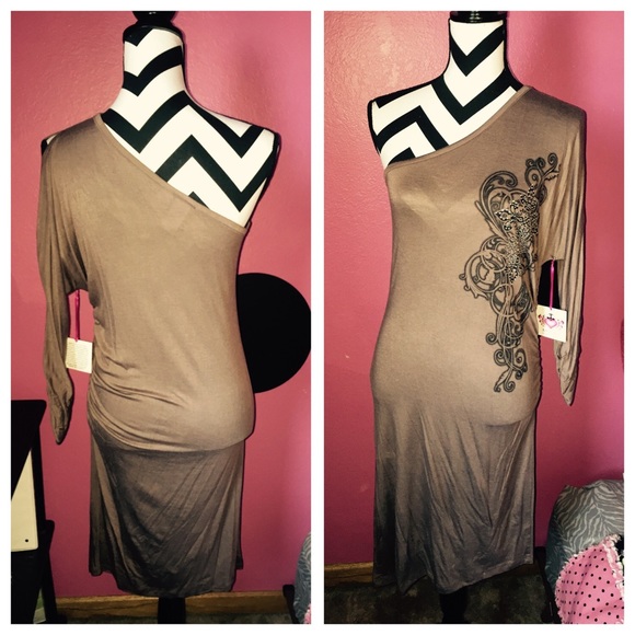 Katydid Boutique Cold/One Shoulder Shirred DRESS - Picture 3 of 4