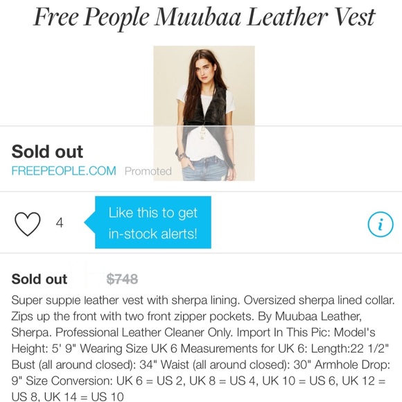 MUUBAA Vest Sheepskin Leather Wrap Coat Jacket Top - Picture 2 of 4