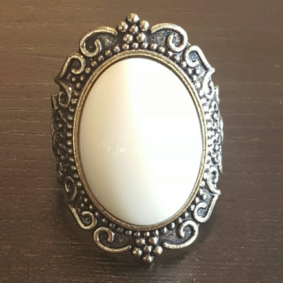 Handmade ring with White stone