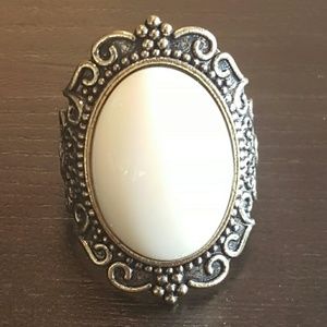 Handmade ring with White stone