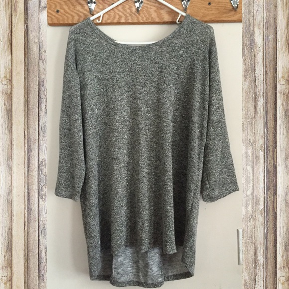 Forever 21 Sweaters - Metallic Knit Tunic Sweater in Gray Marl