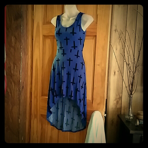 Dark blue, Sexy high-low dress