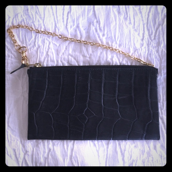 Dooney and Bourke black alligator clutch