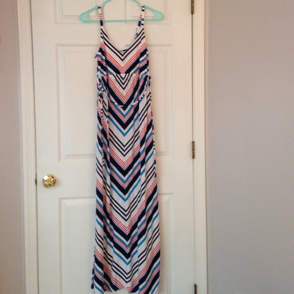 Maternity multi colored maxi dress/small