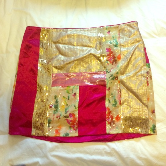 DVF spring sequin mini skirt