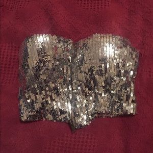 Silver bustier crop top