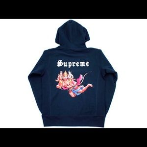 Navy blue supreme hoodie size (M)