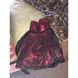 Lace overlay homecoming dress