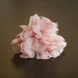 Fabric flower ring made with pink material