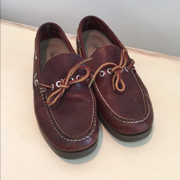 L.L. Bean brown leather loafers, size 8