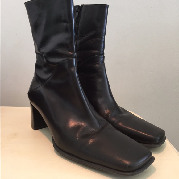 Via Spiga Black Leather Boots, size 8