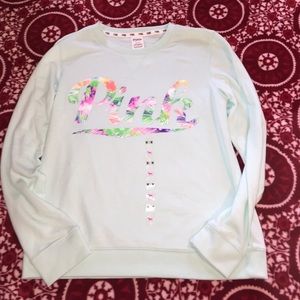 PINK mint/floral sweat shirt NWT