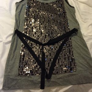 Vera Wang gray and sequins top from Kohls.