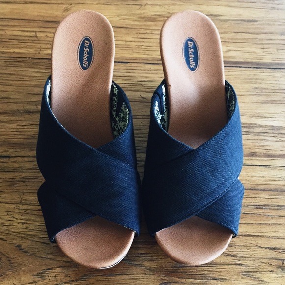 Dr. Scholl's Black Canvas Wedges