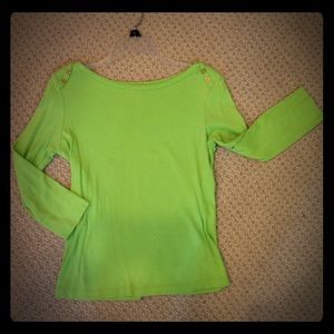 Lily Pulitzer lime green boat neck cotton top