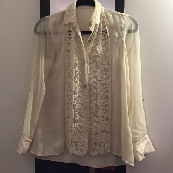 Alice + Olivia Tops - Alice + Olivia Sheer Button Up Blouse