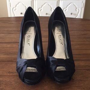 White House Black Market Satin Peep Toe Pumps