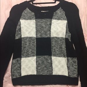 Black and white checkered sweater
