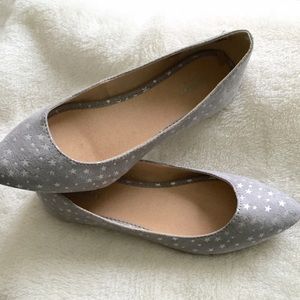 Gray flats with silver stars