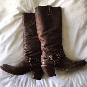 Frye Harness Boots - Dark Brown