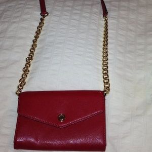 Michael Kors red leather crossbody