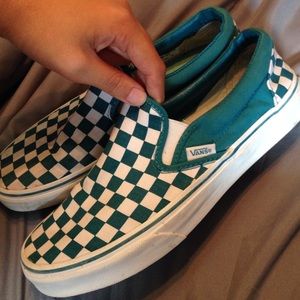 Checkered slip on vans!