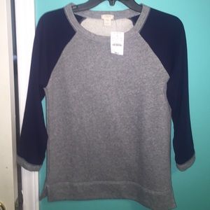 J crew 3/4 length sleeve sweatshirt
