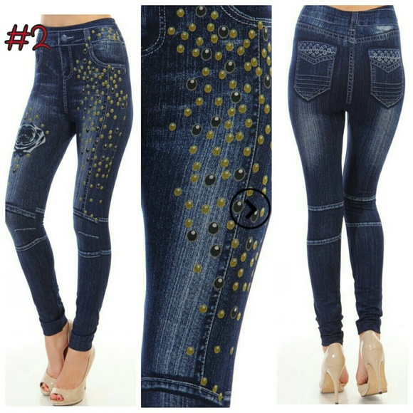 NEW Denim Look Leggings ONE SIZE FITS MOST