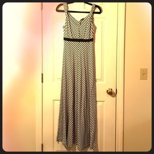 Black and white striped maxi
