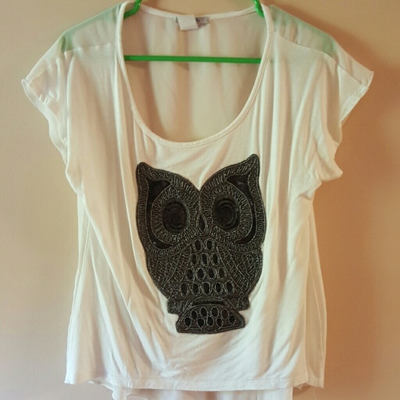 Sheer back owl shirt