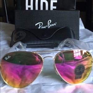 Brand new pink ray ban aviators