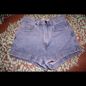 American Apparel High Rise Jean Shorts