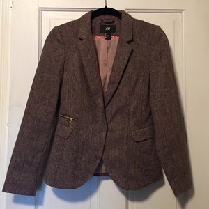 Herringbone tweed brown blazer. Never worn H&M