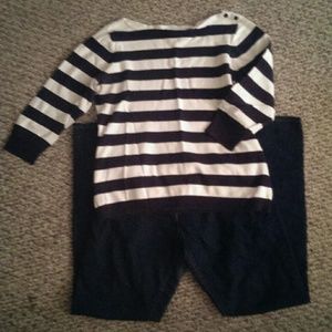 Large Izod striped sweater.