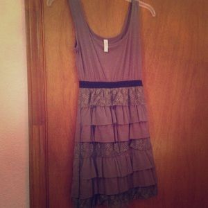 Short gray ruffled dress