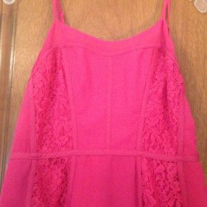 Hot pink lace and chiffon dress