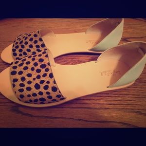 Loeffler Randall cheetah and baby blue flats