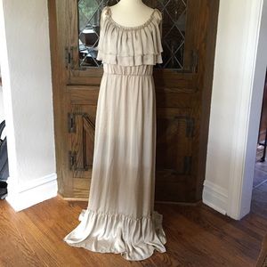 Champagne ruffle maxi