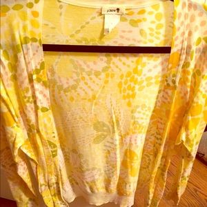 J Crew Yellow Floral Sweater