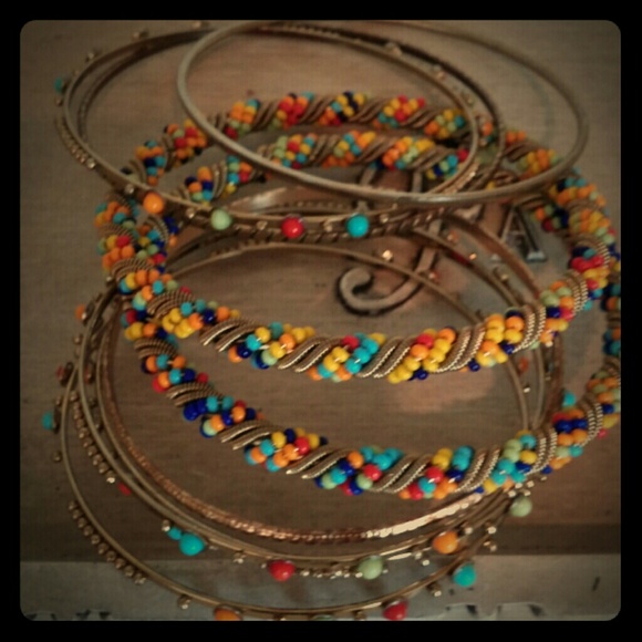 Colored beads set of bracelets