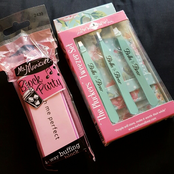 Bella & Bear Other - NWT Tweezer and Buffing Block Beauty Bundle