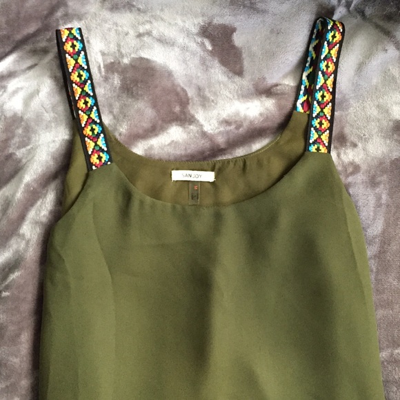 Aztec strapped blouse in forest green