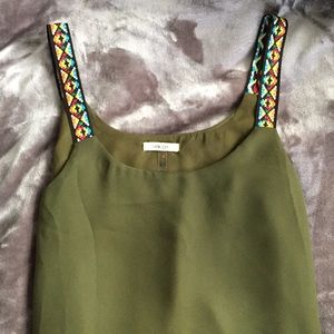 Aztec strapped blouse in forest green