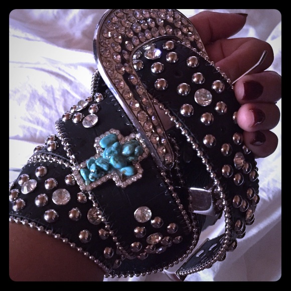 Western Turquoise Cross Belt