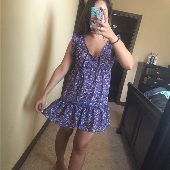 Love this bright and floral sheer dress!