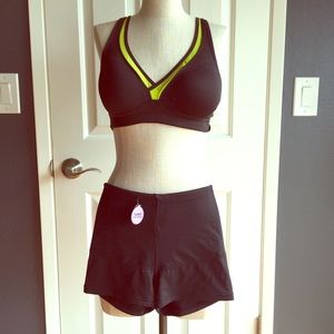Matching sports bra and shorts, never been worn.